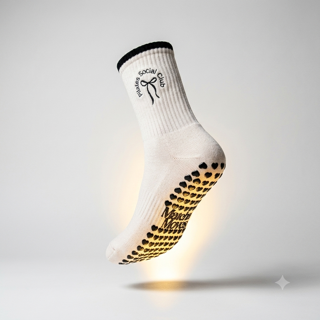 Pilates Social Club — Rutschfeste Pilates Socken mit Herz-Grip | Matcha Moves